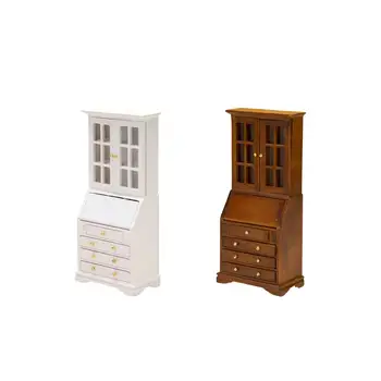 1:12 Кукольный домик Книжная полка Книжный шкаф Модель деревянной мебели Украшения Долговечны