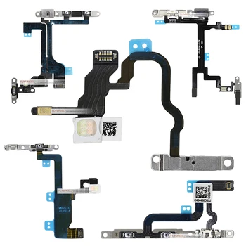 1 шт. Гибкий кабель для включения-выключения питания для iPhone 5 5S 6 6S 7 8 Plus X Увеличение-уменьшение громкости Боковая кнопка клавиша Лента Гибкий кабель с металлом