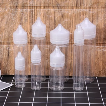 10 мл-120 мл ПЭТ Пластиковая Пустая бутылка-капельница для жидкости для глаз с прозрачной водой с длинным колпачком
