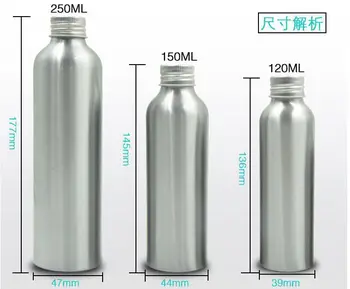 10 шт./лот, НОВЫЕ 30 мл пустые круглые алюминиевые бутылки для косметики, серебристый металлический контейнер для косметической упаковки, бутылка эфирного масла + крышка