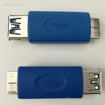 100 шт./лот Синий Стандартный USB 3.0 USB3.0 Micro B От Мужчины к Женщине MicroB/AF Адаптер Конвертер с Функцией OTG Note3 OTG