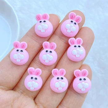 20шт Новых милых мини-мультяшных Розовых Кроликов Для ногтей, Стразы, Драгоценные камни, Блестящие украшения для ногтей, Маникюр, Аксессуары для украшения ногтей