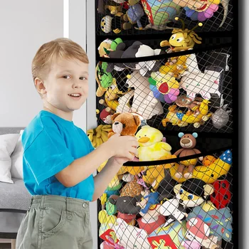 23x65.7in 4-слойная дверная сумка для хранения детских игрушек, подвесная сумка для хранения мягких игрушек, дисплей для хранения детских кукол, органайзер для игрушек