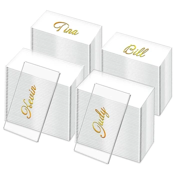 50шт Прозрачных акриловых карточек для размещения, акриловых именных карточек, акриловой карточки с номером стола, пустой акриловой таблички с именем, знака для свадьбы DIY