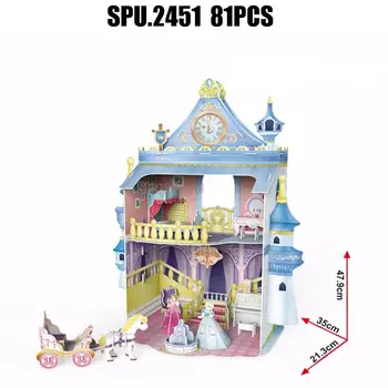 81 шт. Сказочный замок принцессы для девочек, сделай сам, 3D бумажная головоломка, модель Игрушки