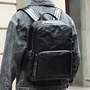 AETOO Винтажный рюкзак из кожи растительного дубления через плечо, мужской рюкзак для поездок на работу большой емкости, кожаный деловой летний рюкзак m