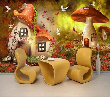 beibehang papel de parede Пользовательские обои 3d сказочный мир грибные обои фон детской комнаты обои 3d фреска