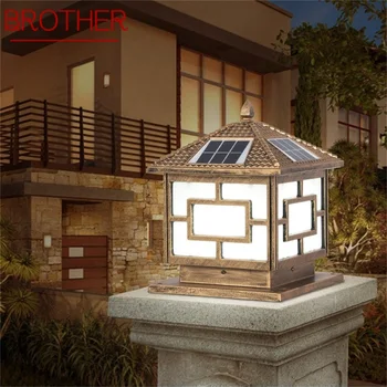 BROTHER Solar Outdoor Light LED Post Light Водонепроницаемое Современное освещение для внутреннего дворика, веранды, балкона, виллы во внутреннем дворе