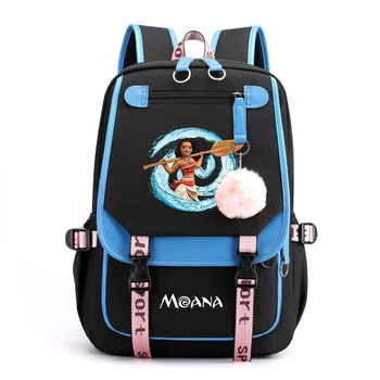 Disney Moana Рюкзаки Подросток USB Зарядка Рюкзак Для Ноутбука Женщины Мужчины Рюкзак Дорожная Сумка Mochila