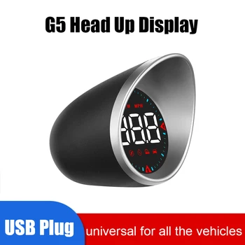 GPS Компас Универсальный Цифровой Сигнализатор G5 Спидометр об/мин миль/ч Автоаксессуары USB HUD Автомобильный головной дисплей со светодиодной подсветкой