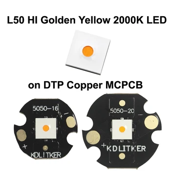 L50 HI 8W Золотисто-Желтый 2000K SMD 5050 Светодиодный Излучатель на KDLITKER DTP Медь MCPCB Фонарик DIY Light LED Шарик