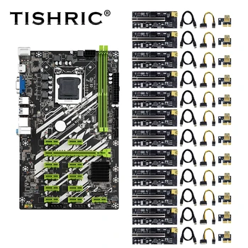 TISHRIC 12ШТ Riser 009S Plus + BTC B250 Материнская Плата Для Майнинга Слот Для процессора LGA1151 DDR4 11 * PCIE 1X Riser Для Майнинга Видеокарты Miner