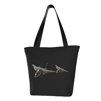 Top Gun Истребители ВВС, сумка для покупок, женская модная Холщовая сумка для покупок, сумка большой емкости