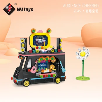 WLtoys City Kanto Кухонный грузовик с видом на улицу, вагон-ресторан, мини-строительные блоки, магазин закусок, кирпичи, игрушки для детей и девочек