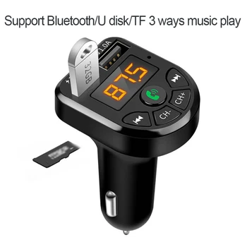 Автомобильный Bluetooth 5.0 USB 3.1A, быстрое автомобильное зарядное устройство, Mp3-передатчик, плеер, U-диск, Fm-вызов, поддержка Bluetooth, громкая связь, передатчики