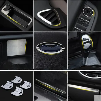 Автомобильный стайлинг, полоска для внутренней отделки, хромированная декоративная наклейка, кольцо, Аксессуары для Ford Focus 2 MK2 Седан хэтчбек 2009-2013