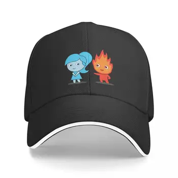 Бейсболка Cute Fire boy and Water girl Custom Cap Rave Женская кепка Мужская