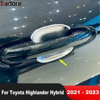 Боковая Дверная ручка, Накладка чаши для Toyota Highlander Hybrid 2021 2022 2023, Украшение автомобиля из углеродного волокна, Внешние Аксессуары