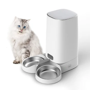Видео Автоматическая кормушка для домашних животных с камерой высокой четкости, дозатор корма для кошек и собак, Wi-Fi с камерой, 4L Двустороннее аудио, управление мобильным телефоном