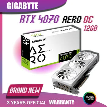 Видеокарты GIGABYTE RTX 4070 AERO OC 12G Графический процессор NVIDIA RTX 4070 GDDR6X 12 ГБ Оперативной памяти Видеокарта 192bit PCIE4.0 Совершенно Новая