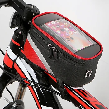Водонепроницаемая Велосипедная Сумка Велосипедная Рама Передняя Верхняя Трубка Сумки Велоспорт Сенсорный Экран Телефона Чехол для Мобильного Телефона MTB Moutain Road Bike Bag