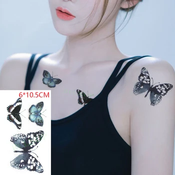 Водонепроницаемая временная татуировка, наклейка с бабочкой разнообразного цвета, сексуальная флэш-татуировка, поддельная татуировка, боди-арт для женщин и мужчин