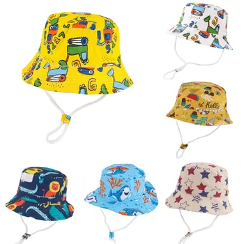 Детская солнцезащитная панама, летняя хлопчатобумажная детская шляпа, уличная шляпа для девочки, панама для мальчика, детская солнцезащитная кепка для малышей, УФ-шляпа рыбака