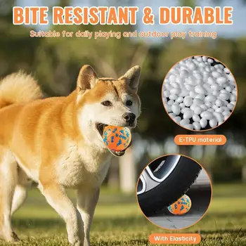 Жевательная игрушка для собак с надувным мячом, интерактивный мяч для собак крупных пород, плавающий Прочный мяч для прорезывания зубов для щенков, высокоэластичный мяч для домашних животных