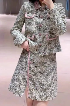 Женское платье 2022 Осень-зима, элегантный костюм с короткой юбкой, расшитый филигранным бисером