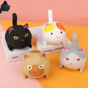 Забавный кошачий декомпрессионный мяч, игрушки для снятия стресса, сжимающие шарики для детей и взрослых, 3D Силиконовые Squeeze Squishies, милые игрушки для животных
