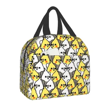 Изолированная сумка для ланча Parrot Birds Cockatiel Squad, Водонепроницаемый охладитель для животных, Термос для ланча, сумка-тоут для женщин, детей, школьников