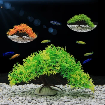 Искусственные растения для декора аквариума, искусственные деревья, подводная водная трава, Водные пластиковые растения для украшения аквариума с рыбками