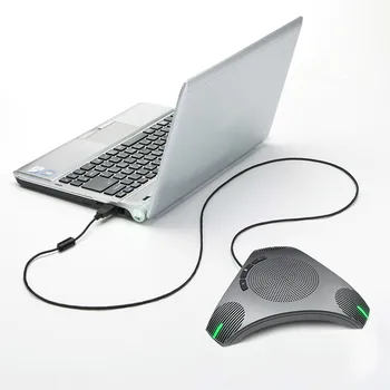 Конференц-динамик и микрофон USB, 360-градусный звукоусилитель с USB-концентратором для бизнес-конференции на 8-10 человек, домашний офис