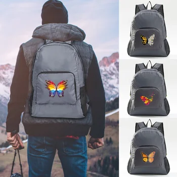 Легкая портативная складная сумка-рюкзак с принтом бабочки, складной сверхлегкий рюкзак для путешествий на открытом воздухе, спортивный рюкзак для мужчин и женщин