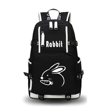 Милый рюкзак с лисой и кроликом, Аниме, Светящаяся сумка для книг для косплея для мальчиков, Сумка для ноутбука для девочек, Рюкзак для студентов, Школьная сумка Mochila