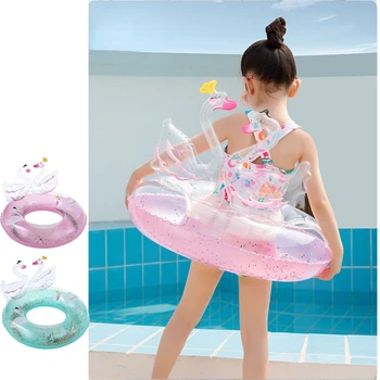 Надувной бассейн с милым лебедем из мультфильма, кольцо для плавания, детский плавательный круг, поплавки в бассейне, Резиновое кольцо для игрушек для пляжной вечеринки