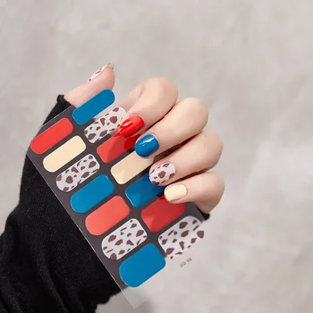 Наклейки для ногтей, однотонные самоклеящиеся наклейки для ногтей, наклейки с полным покрытием для ногтей, Красочные наклейки для маникюра для женщин