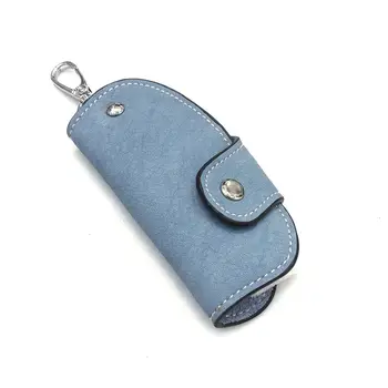 Новый Кожаный кошелек-брелок для женщин и мужчин, Однотонный Автомобильный Держатель для ключей, сумка-органайзер, Мини-ключница, кейс для ключей, сумки-брелки