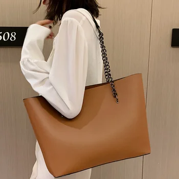 Повседневные сумки, женские сумки, дизайнерская сумка на цепочке, кожаная женская сумка известного бренда, большая вместительная сумка-тоут, основной мешок
