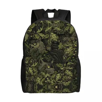 Подходит для оливково-зеленых рюкзаков для женщин, мужчин, школьников, студентов, сумка для книг подходит для 15-дюймового ноутбука, камуфляжных сумок с изображением лесных сов