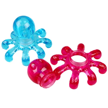 Разноцветный случайный Портативный хрустальный массажер Ручной массажер Octopus Для снятия боли в шее, животе, спине, мышцах, облегчения боли В Уходе за телом
