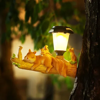 Светодиодные Солнечные лампы, Подвесные светильники во дворе, моделирование мультяшных животных, Декоративные ландшафтные светильники для сада на открытом воздухе