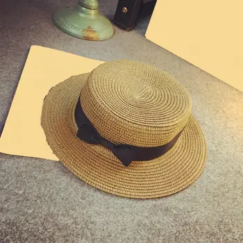 Соломенная шляпа с бантом, Декор, Дышащая Женская Солнцезащитная шляпа с широкими полями, Модные аксессуары