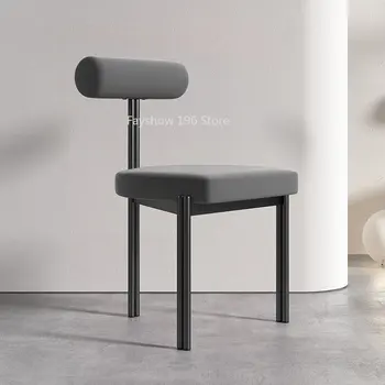 Спинка Современные мобильные офисные стулья Спальня Столовая Минималистичный стул для макияжа Серый Креативные шезлонги Мебель для салона DC011 WYH
