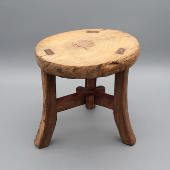 Старый овальный табурет, маленький столик, китайский антиквариат