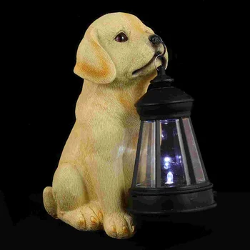 Статуя на солнечной батарее, фонари, декор патио, ретро-освещение, уличная настольная лампа, декоративные садовые светильники, светодиодная дорожка для собак.