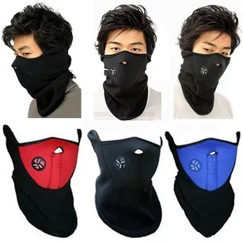 Страйкбол Теплая флисовая велосипедная маска на половину лица, капюшон для защиты лица, Велоспорт, лыжные виды спорта на открытом воздухе, зимний шейный платок, теплая маска