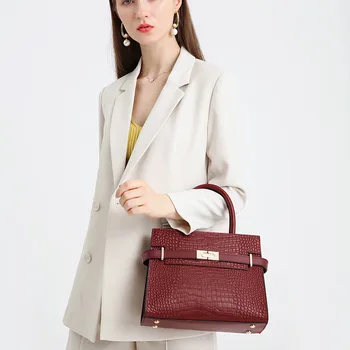 Сумка 2023 Новая большая сумка с крокодиловым принтом на одно плечо, модная сумка через плечо, женская сумка Senior Sense, женские сумки для рук