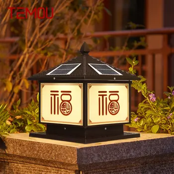 Уличный Солнечный Светильник TEMOU, Винтажный Креативный Китайский Светильник на столбе, Водонепроницаемый IP65 для дома, виллы, Двора
