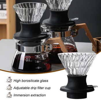 Фильтр для капельницы для кофе, налейте в кофеварку, приготовленную вручную, Многоразовую стеклянную чашку с фильтром для капельниц для кофе, Посуда для бариста